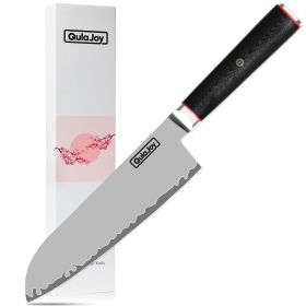 Qulajoy VG10 Chef Knife, Japanese 10Cr15MoV Steel Chefs Knives, Slicing Knife For Meat Vegetable (Option: Santoku knife)